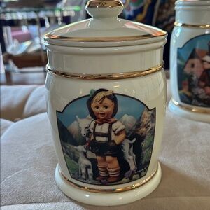 1991 Hummel Danbury Mint Porcelain Jar Canister Germany Little Goat Herder